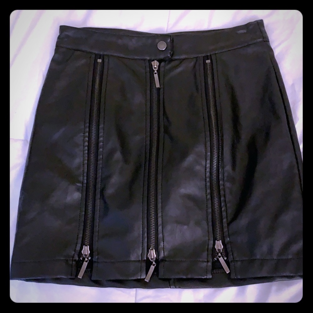 Faux leather skirt